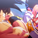 La batalla entre Goku y Vegeta en la saga de los Saiyan.